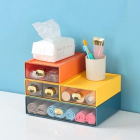 Spacious Desktop Storage Box, 1 Large 1 Middle & 2 Small Storage Drawers, Stackable Office Desk Drawer Organizer and Accessories