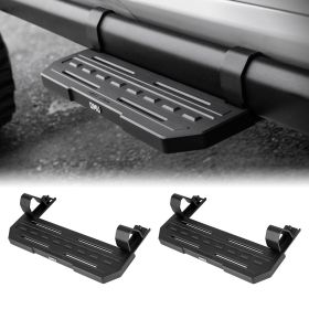 2Pcs Running Boards Side Steps Compatible with 2018+ Jeep Wrangler JL 2 Doors (Rubicon only) with OEM Rock Rails Aluminum Non-Slip Step Pads for