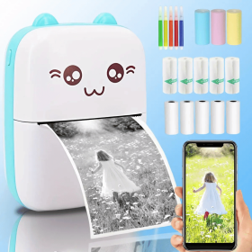 Modern Mini Thermal Label Printer, 1 Set Portable Rechargeable Photo Thermal Printer, Portable Handheld Printer, Inkless Thermal Printer