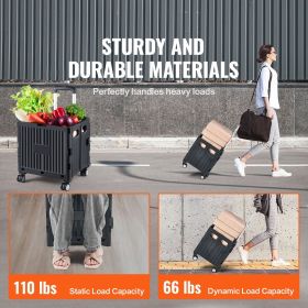 Foldable Utility Cart, 110 lbs Load Capacity