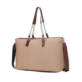 MKF Collection Zephyra Weekender Duffle Bag by Mia K (Color: Taupe, Material: Vegan Leather)