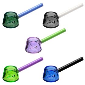 Full Color Wigwag Glass Hand Pipes (Color: MPPL+LG)