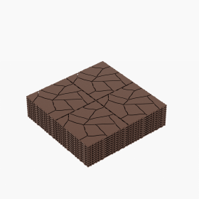 11.81"x11.81"x0.79"Grey & Brown Colors - Stylish Interlocking Flooring (Color: Brown)